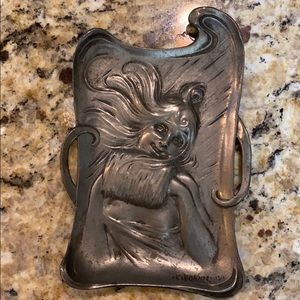 1910 French Art Nouveau Tray Pewter card